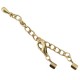 DQ metal extension chain set with lobster clasp and 2mm clamp Antique bronze